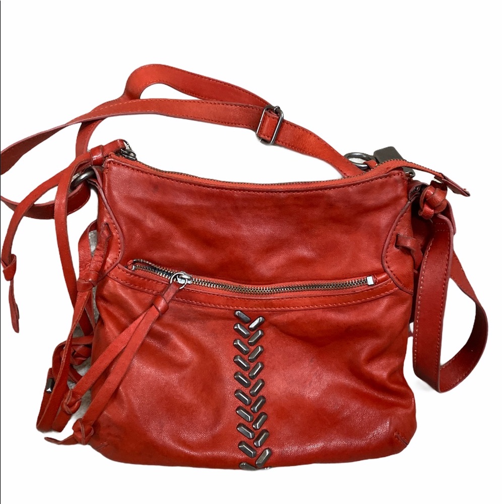 Lucky Brand leather crossbody bag rusted red